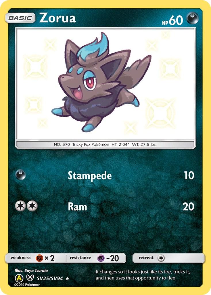 Hidden Fates Zorua Pokémon card
